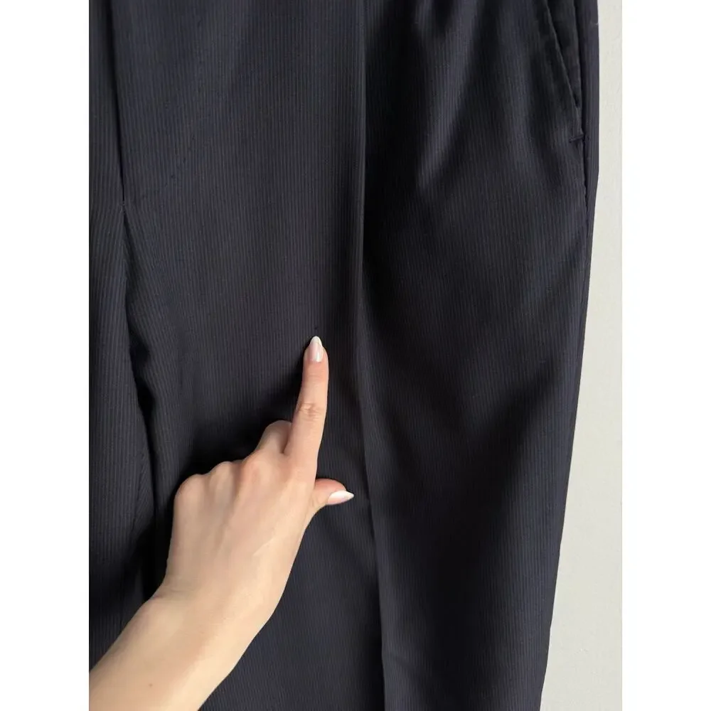 Bachrach Men’s Wool Suit 40 Navy Pinstripe Blazer Pants Made In Italy Classic